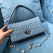 MIUMIU | Crystal Cloqué Nappa leather bag blue - 2