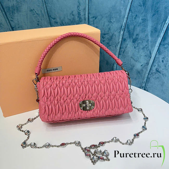 MIUMIU | Crystal Cloqué Nappa leather bag pink - 1
