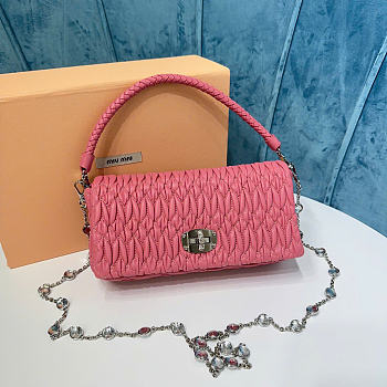 MIUMIU | Crystal Cloqué Nappa leather bag pink