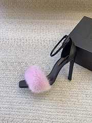 YSL | Saint Laurent Roy Genuine Mink Fur Sandal Pink - 3