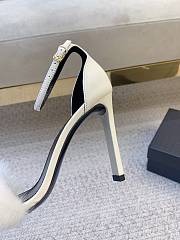 YSL | Saint Laurent Roy Genuine Mink Fur Sandal White - 5