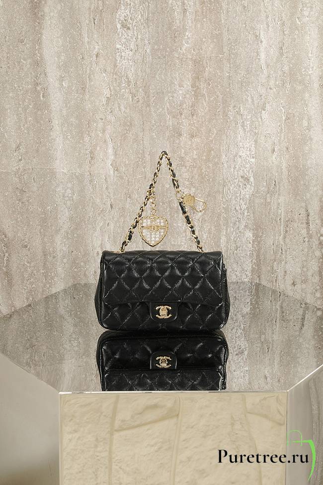 CHANEL | Classic Mini Double Flap With Hook Black - 1