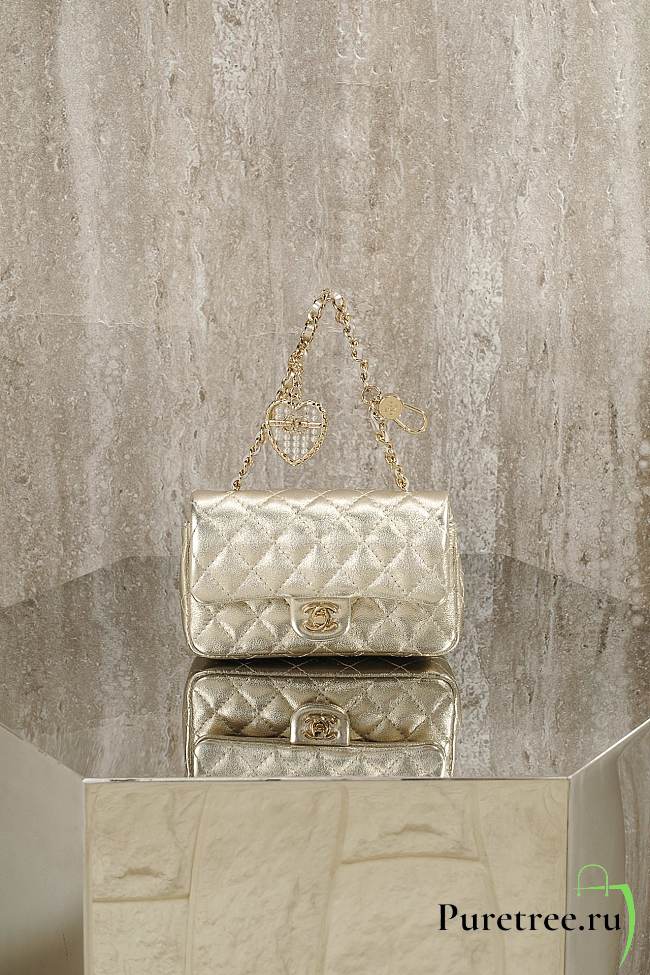 CHANEL | Classic Mini Double Flap With Hook Silver - 1