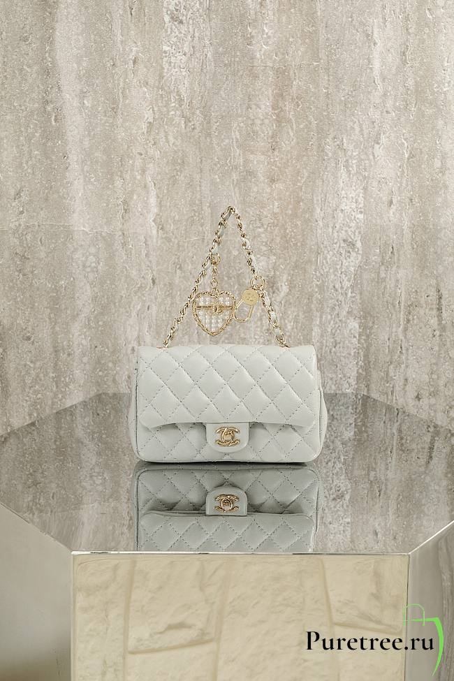 CHANEL | Classic Mini Double Flap With Hook Blue - 1