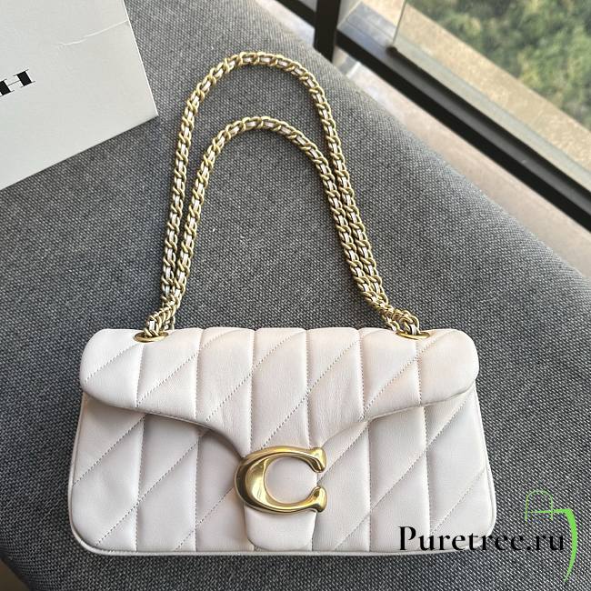 Coach Tabby Nappa Leather Shouder Bag In White - 1