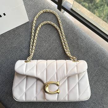 Coach Tabby Nappa Leather Shouder Bag In White