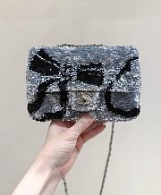 CHANEL |  Flap Bag in Sequins Metallic accents blue - 1