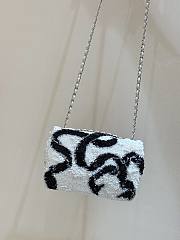 CHANEL | Flap Bag in Sequins Metallic accents white - 3