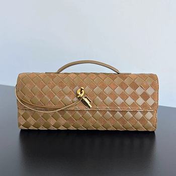 BOTTEGA VENETA | Andiamo Long Clutch In Suede Brown 