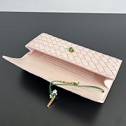BOTTEGA VENETA | Flower Charm Andiamo Long Clutch In Light Pink - 3
