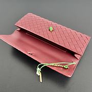 BOTTEGA VENETA | Flower Charm Andiamo Long Clutch In Burgundy - 5