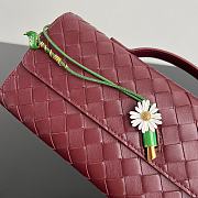 BOTTEGA VENETA | Flower Charm Andiamo Long Clutch In Burgundy - 3