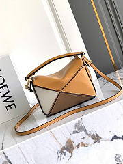 Loewe Mini Puzzle bag in classic calfskin gray / brown - 4