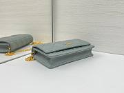 DIOR | Caro Pouch with Chain In Blue - 4