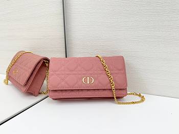 DIOR | Caro Pouch with Chain In Pink