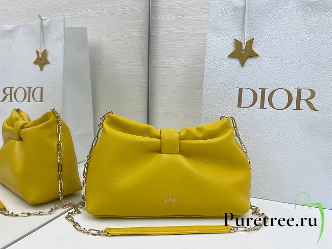 Jonathan Anderson Dior Bow Bag In Yellow Size 26 - 1