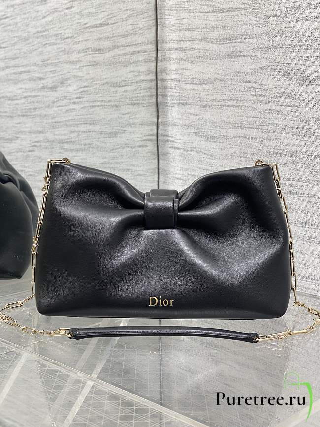 Jonathan Anderson Dior Bow Bag In Black Size 26 - 1