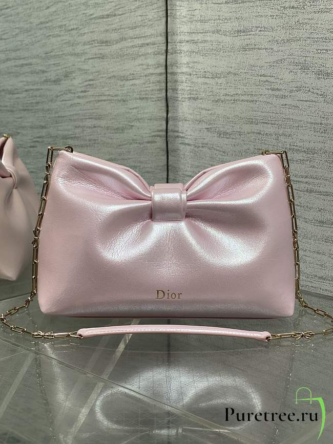 Jonathan Anderson Dior Bow Bag In Pink Size 26 - 1