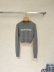 Miu Miu Wool And Cashmere Sweater Grey - 1