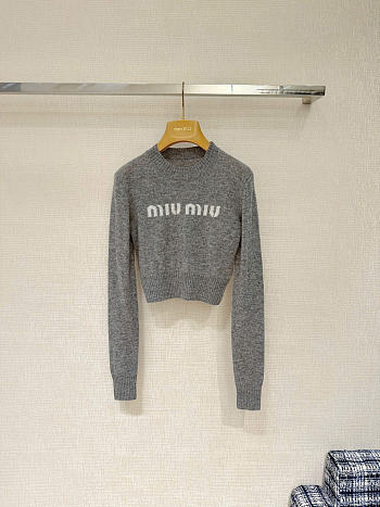 Miu Miu Wool And Cashmere Sweater Grey
