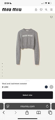 Miu Miu Wool And Cashmere Sweater Grey - 6