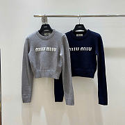 Miu Miu Wool And Cashmere Sweater Grey - 5