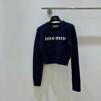 Miu Miu Wool And Cashmere Sweater Dark Blue