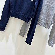 Miu Miu Wool And Cashmere Sweater Dark Blue - 2