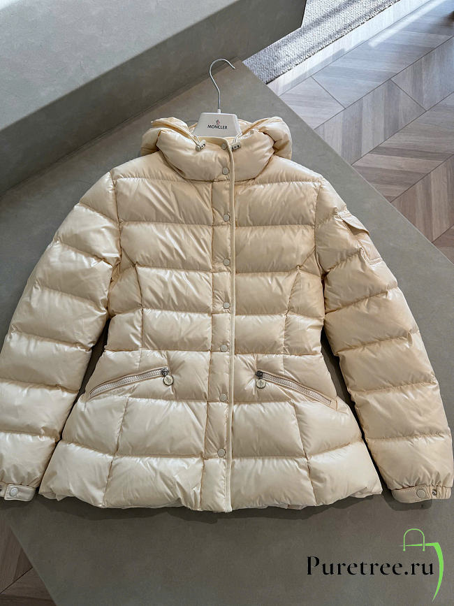 Moncler Barante hooded short down jacket ivory white - 1