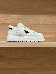 Prada leather x shearling sneakers - 5