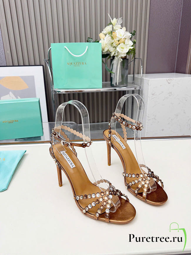 Aquazzura 90mm embellished scalloped-edges heeled sandals 02 - 1