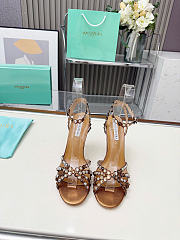 Aquazzura 90mm embellished scalloped-edges heeled sandals 02 - 5