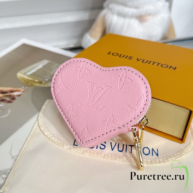 LOUIS VUITTON | Monogram Miroir Heart Coin Purse Pink - 1