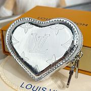 LOUIS VUITTON | Monogram Miroir Heart Coin Purse Silver - 3