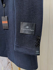 Zegna Men Coat Navy Blue Color - 6