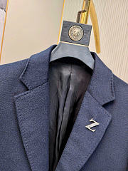 Zegna Men Coat Navy Blue Color - 2