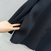 Prada Solid colour single-breasted logo decorated lon Jacket Black - 6