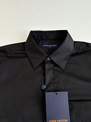 LOUIS VUITTON | Monogram Embossed Pocket Collar Long-Sleeve Shirt Black - 6