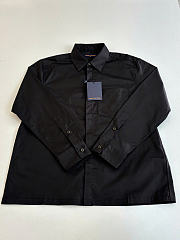 LOUIS VUITTON | Monogram Embossed Pocket Collar Long-Sleeve Shirt Black - 5