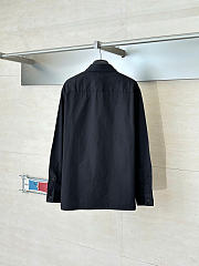 LOUIS VUITTON | Monogram Embossed Pocket Collar Long-Sleeve Shirt Black - 4