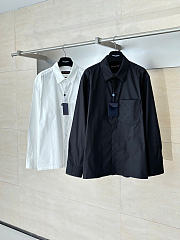 LOUIS VUITTON | Monogram Embossed Pocket Collar Long-Sleeve Shirt Black - 3