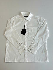 LOUIS VUITTON | Monogram Embossed Pocket Collar Long-Sleeve Shirt White - 6
