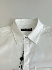 LOUIS VUITTON | Monogram Embossed Pocket Collar Long-Sleeve Shirt White - 5