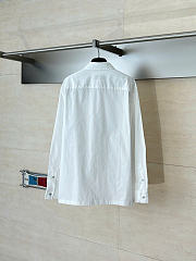 LOUIS VUITTON | Monogram Embossed Pocket Collar Long-Sleeve Shirt White - 4