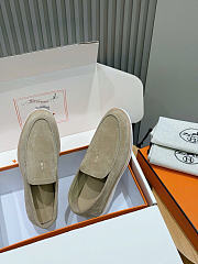 Hermès low loafers in suede combine sleek design light taupe - 3