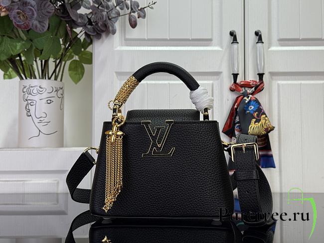 LOUIS VUITTON | Capucines Mini Bag In Black Size 21x14x8 cm - 1