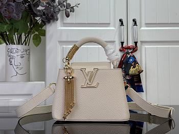 LOUIS VUITTON | Capucines Mini Bag In Ivory Size 21x14x8 cm