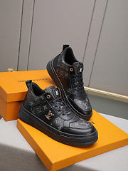 LOUIS VUITTON Monogram Low-Top Sneakers Black - 3