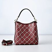 GUCCI | GG Emblem small bucket bag burgundy leather trim - 1
