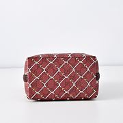 GUCCI | GG Emblem small bucket bag burgundy leather trim - 4